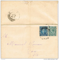 28857. Carta Entera BARCELONA 1877 A Pontevedra. Impuesto De Guerra - Covers & Documents