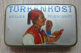 AC -  TURKENKOST HELLER FEINSCHNITT BECKMANN TABAK CIGARETTE TOBACCO EMPTY VINTAGE TIN BOX - Empty Tobacco Boxes