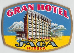 D7860 "  GRAND HOTEL JACA - HUESCA  " ETICHETTA ORIGINALE - ORIGINAL LABEL - Etiquettes D'hotels