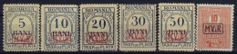 Deutsche Reich  MViR  Porto  Mi  1 - 5  +  8  Postfrisch/neuf Sans Charniere /MNH/** - Occupation 1914-18