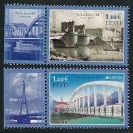 ESTONIA/ ESTLAND/ EESTI/ ESTONIE -EUROPA 2018 -TEMA ANUAL -"PUENTES.- BRIDGES - BRÜCKEN - PONTS" - SERIE De 2 V.- B - 2018