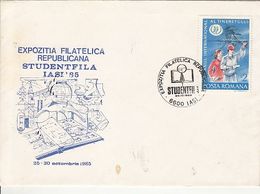 IASI STIDENTS PHILATELIC EXHIBITION, SPECIAL COVER, 1985, ROMANIA - Covers & Documents