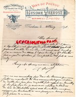 86- MIREBEAU DU POITOU- RARE LETTRE MANUSCRITE SIGNEE GUSTAVE PREVOST- VINS DU POITOU-VINAIGRE PUR VIN- 1898 - 1800 – 1899