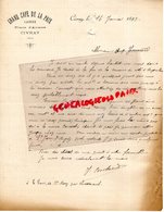 86- CIVRAY- RARE LETTRE MANUSCRITE SIGNEE J. BOUTEAUD- GRAND CAFE DE LA PAIX-LACROIX-PLACE D' ARMES-  - 1898 - 1800 – 1899