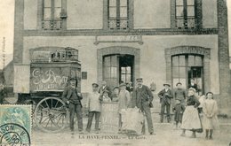 La Haye Pesnel La Gare Tres Belle Animation RARE Circulee En 1905 - Other Municipalities