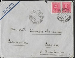 ETIOPIA - POSTA MILITARE N.84 (1- P4) SU BUSTA VIA AEREA 04.03.1937 PER CREMA - Ethiopië