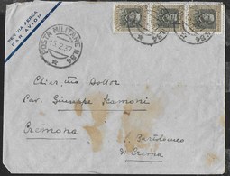 ETIOPIA - POSTA MILITARE N.84 (1- P4) SU BUSTA VIA AEREA 15.02.1937 PER CREMA - Ethiopie