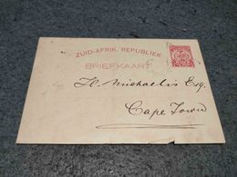 GREAT BRITAIN SOUTH AFRICA STATIONERY CARD "... STROOM" CANCEL W/ TRIANGLE CANCEL - PRETORIA - CAPE TOWN 1890 - Unclassified