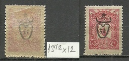 Turkey; 1917 Overprinted War Issue Stamp 20 P. "13 1/2x12 Perf. Instead Of 12" - Ongebruikt