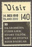 Island Iceland Islande 2010 Newspaper Visir Zeitung Michel No. 1295 Mint Postfrisch Neuf MNH ** - Ungebraucht