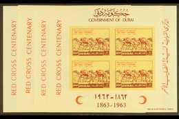 RED CROSS 1963 Dubai Red Cross Centenary Imperf Miniature Sheet Set, SG MS 33b, Never Hinged Mint (4 Sheets) For More Im - Non Classés