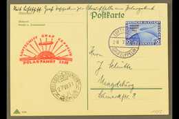 ZEPPELIN MAIL 1931 POLAR FLIGHT 2Rm Blue Overprinted "Polarfahrt 1931", Extremely Fine And Fresh, Tied On Card To Magdeb - Zonder Classificatie