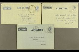 AEROGRAMMES 1944-1954 Used Selection Of All Different Postal Stationery Air Letter Sheets, Inc Scarce 1944 7d Addressed  - Other & Unclassified