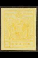 1854 1k Yellow Machine-made Paper Type III (Michel 1 Ya, SG 6a), Mint Part OG With 4 Good To Large Margins, Some Tiny Su - Other & Unclassified