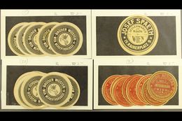 LETTER SEAL LABELS Early 20th Century Accumulation Of Unused Wien (Vienna) Private Company Circular Letter Seals In Deal - Autres & Non Classés