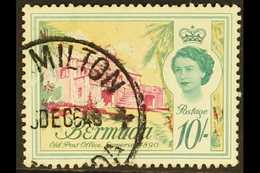 1962 10s Multicoloured, Old Post Office, Variety "wmk Inverted", SG 178w, Very Fine Used. Scarce Stamp. RPS Cert. For Mo - Bermudes