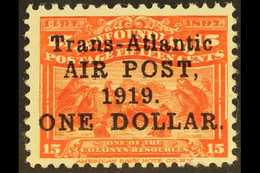 1919 $1 On 15c Bright Scarlet "Air Post" Opt'd, SG 143, Fine Mint For More Images, Please Visit Http://www.sandafayre.co - Sonstige & Ohne Zuordnung