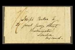 1846 ATLANTIC VOYAGE LETTER. 1846 (16 July) Stampless Entire Letter To England Written On Board The "Cambria At Sea, Nea - Altri & Non Classificati