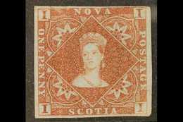 1851-60 1d Red-brown Imperf., SG 1, Mint Without Gum, 4 Margins. A Light Crease & Short Tear At Top But Fresh And Pretty - Autres & Non Classés