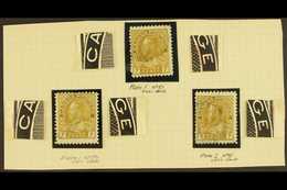 1911-22 MAJOR RE-ENTRIES. 1911-22 7c Yellow-ochre Admiral (SG 209) Three Used Stamps With Different RE-ENTRIES Identifie - Other & Unclassified