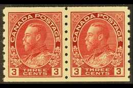 1922-31 3c Carmine (Die I) Imperf X Perf 8, SG 258, Very Fine Mint Pair (2 Stamps) For More Images, Please Visit Http:// - Altri & Non Classificati