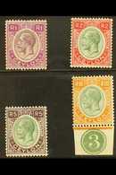 1927-29 KGV High Values Set From 1r To A 10r Control Single, SG 363/66, Fine Mint (4 Stamps) For More Images, Please Vis - Ceylan (...-1947)