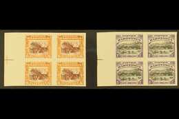 1920 Pictorial Definitive 6d And 1s (as SG 74/75) - IMPERF PLATE PROOF BLOCKS OF FOUR Printed In The Issued Colours On U - Cookeilanden