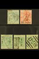 1882-86 SURCHARGES Fine Used Group With 1882 CC ½d SG 23, 30pa On 1pi With Red Cds And Manuscript Initials, CA ½ On ½pi  - Autres & Non Classés