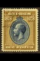 1928 £1 Blue & Bistre 50th Anniv Of British Rule, SG 132, Fine Used, Fresh. For More Images, Please Visit Http://www.san - Autres & Non Classés