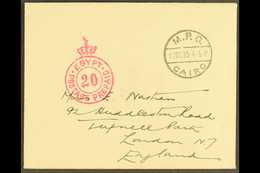 BRITISH FORCES MAIL 1935 Cover To UK Franked 3m Vermilion Xmas Seal, SG A6, Tied By Dotted Rhomboid Cancel. Missing Back - Autres & Non Classés