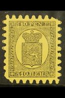 1871 10p Black/yellow, Wove Paper, Type II Serpentine Roulette, SG 58, Mint, Part OG With 2 Blunt Corners For More Image - Other & Unclassified