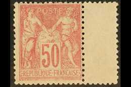 1898-1900 50c Carmine-rose Sage Type I (Yvert 104, SG 286), Fine Mint With Gutter Margin At Right, Very Fresh. For More  - Other & Unclassified