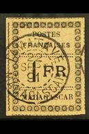 MADAGASCAR 1891 1fr Black On Yellow, Yv 12 Superb Used. For More Images, Please Visit Http://www.sandafayre.com/itemdeta - Other & Unclassified
