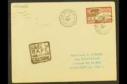 NEW CALEDONIA 1938 Envelope From New Caledonia To France Bearing 20c Stamp Tied By Noumea Cds, Alongside Fine Boxed Squa - Andere & Zonder Classificatie