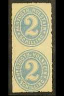 SCHLESWIG - HOLSTEIN 1865 2S Grey Blue Issue For Holstein, Mi 21, Vertical Mint Pair, Lower Stamp NHM. For More Images,  - Altri & Non Classificati