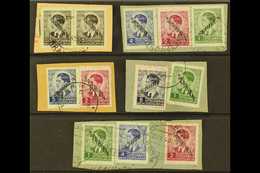 SERBIA 1941 Overprints Values To 6d Fine Used On Pieces With Multiple Frankings. Lovely. (5 Pieces = 12 Stamps) For More - Sonstige & Ohne Zuordnung