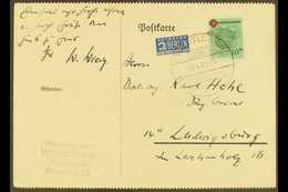 FRENCH ZONE - WURTTEMBERG 1949 (13 Apr) Postcard Bearing 10pf+20pf Red Cross (Mi 40 A, SG FW40) Plus Berlin 'Steuermarke - Other & Unclassified