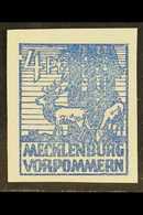 RUSSIAN ZONE MECKLENBURG-VORPOMMERN 1946 4pf Blue With 'left Frame Next To "4" Broken' PLATE FLAW, Michel 30 XIX, Never  - Other & Unclassified