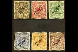 TOGO 1897-99 Overprints Complete Set (Michel 1/6, SG G1/6, Fine Used, Fresh. (6 Stamps) For More Images, Please Visit Ht - Other & Unclassified