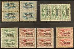 UPPER SILESIA 1921 "Plebiscite" Overprints 60pf Blue Pairs (x2 Examples), 75pf Green Pair & Strip Of 3, 80pf Maroon Pair - Sonstige & Ohne Zuordnung