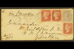 1860 (22 Feb) Env From Torquay To The Commander Of HMS Agamemnon At Gibraltar Bearing A Lovely Franking Of 1d Reds (3) A - Gibraltar
