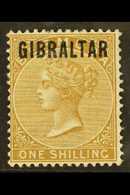 1886 1s Yellow-brown Overprinted, SG 7, Mint With Large Part Gum. For More Images, Please Visit Http://www.sandafayre.co - Gibraltar