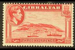 1938-51 1½d Carmine, Perf 13½, SG 123a, Fine Mint, Very Lightly Hinged. For More Images, Please Visit Http://www.sandafa - Gibraltar