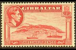 1938-51 1½d Carmine Perf 13½, SG 123a, Very Fine Lightly Hinged Mint For More Images, Please Visit Http://www.sandafayre - Gibilterra