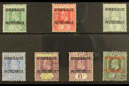 1911 Protectorate Overprint Set, SG 1/7, Very Fine Used (7 Stamps) For More Images, Please Visit Http://www.sandafayre.c - Isole Gilbert Ed Ellice (...-1979)