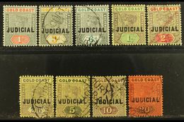 REVENUE STAMPS JUDICIAL 1899 Set To 20s, Barefoot 1/9, Fine Used. (9 Stamps) For More Images, Please Visit Http://www.sa - Costa D'Oro (...-1957)