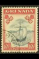 1938-50 10s Slate-blue & Bright Carmine, Perf.12, SG 163c, Very Fine Used With Part 1945 C.d.s. Rare Stamp. For More Ima - Grenada (...-1974)