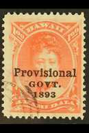 1893 $1 Rose-red "Provisional GOVT." Ovpt In Black, Scott 73, Very Fine Used. For More Images, Please Visit Http://www.s - Hawaii