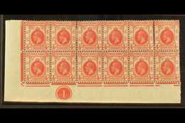 1921-37 4c Carmine- Rose Mint Block Of 12 From The Lower- Left Corner Of The Sheet Showing Plate Number, Also The Sheet  - Other & Unclassified
