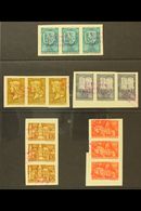 1940 ARCHIVE SPECIMENS 1940 Birthday Of King Matthias Complete Set, Michel 633/637, In Strips Of Three Affixed To Archiv - Autres & Non Classés